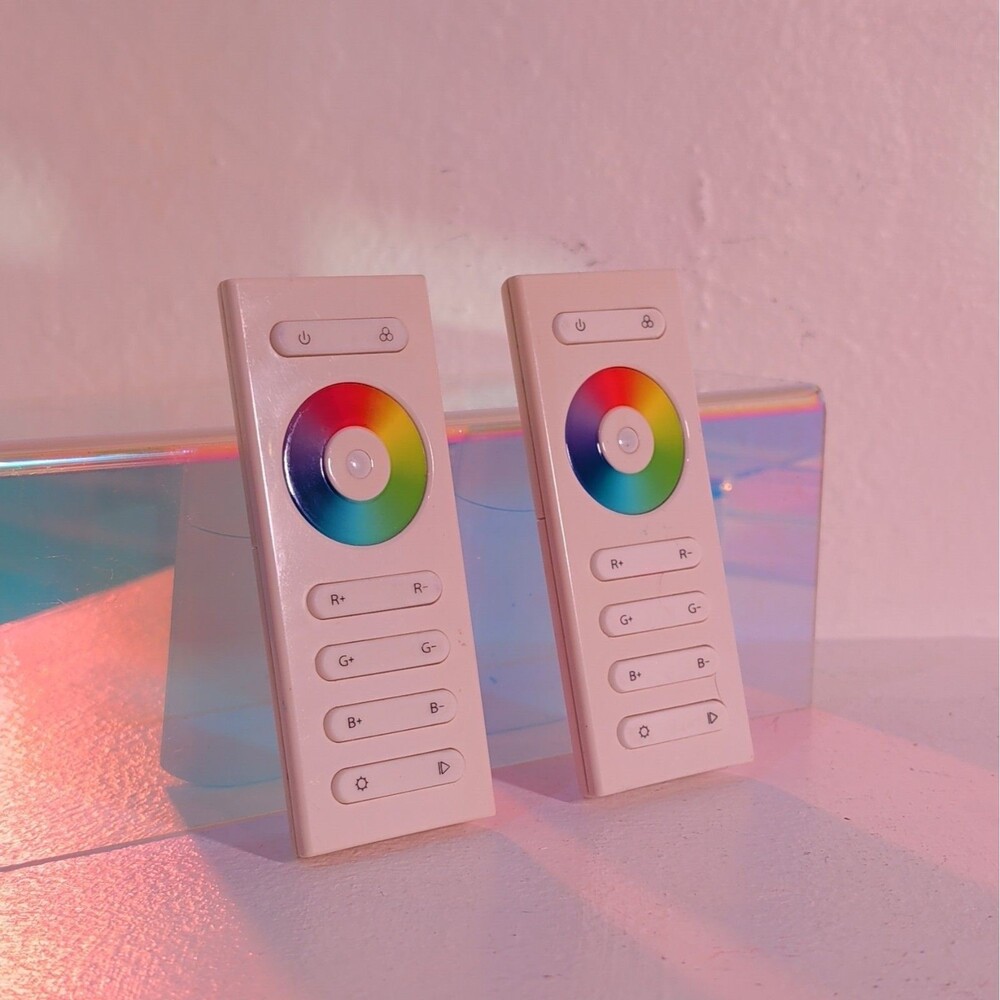 Lot of 2 RGB LED Touch Color Wheel Remote Controls White R G B Dimmer